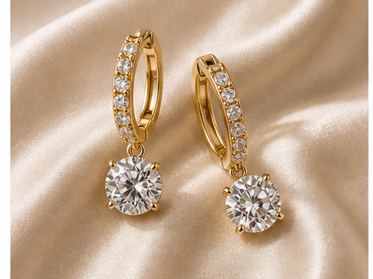 AI jewelry product photography sample image: Earring pair