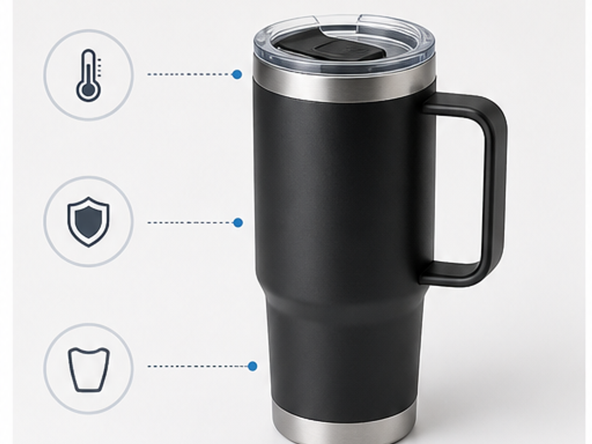 AI product infographic generator sample image: Three feature callouts