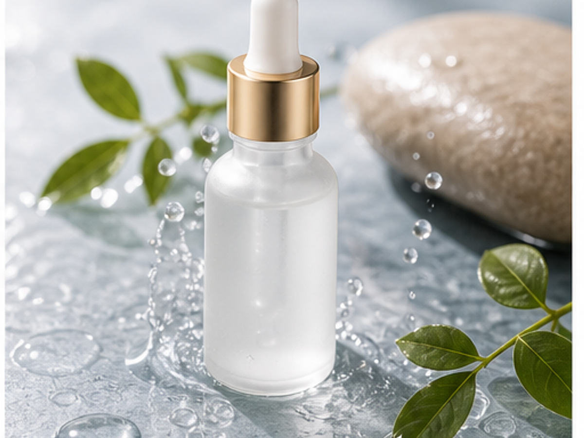 AI product photography prompts sample image: Skincare clean prompt