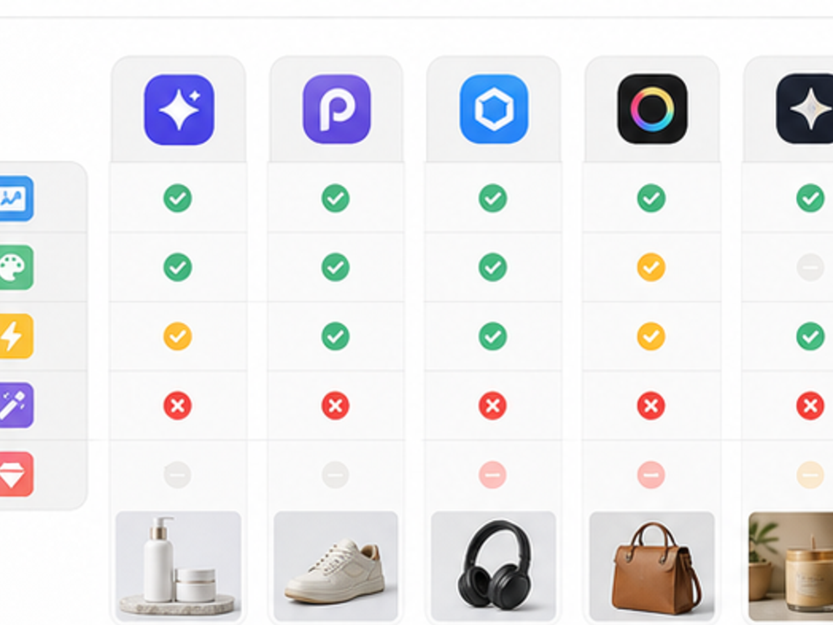 best AI product photography tools sample image: Tool comparison matrix